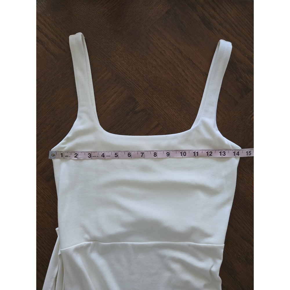 Aritzia Wilfred Saturn Ivory Tencel Tie Front Fixed Wrap Ballerina Dress S - Picture 9 of 11